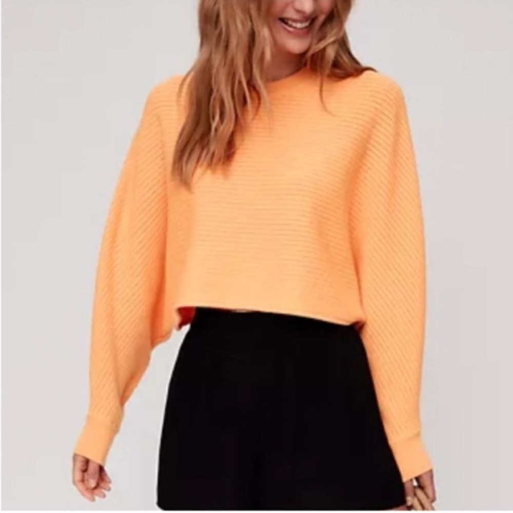 Aritzia Wilfred Free Lolan Cropped Merino Wool Sweater Sz XS